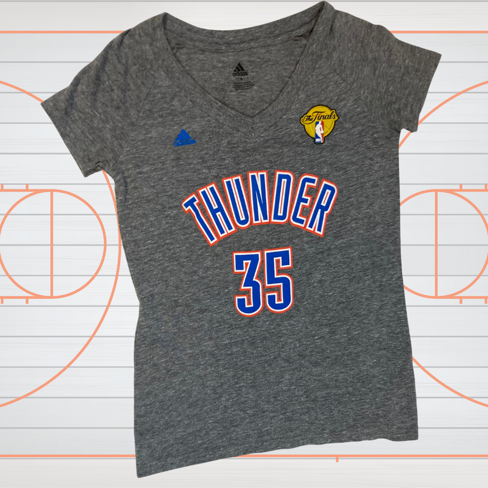 Collectable SMALL OKC Thunder #35 Kevin Durant Finals NBA Adidas T-Shirt